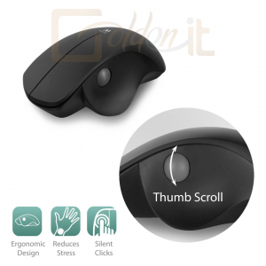 Egér Ewent EW3151 Wireless Ergonomic mouse Black - EW3151