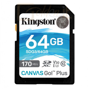 USB Ram Drive Kingston 64GB SDXC Canvas Go! Plus 170R C10 UHS-I U3 V30 - SDG3/64GB