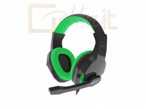 Fejhallgatók, mikrofonok Natec Genesis Argon 100 Gamer Headset Black/Green - NSG-1435