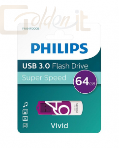 USB Ram Drive Philips 64GB Vivid White/Purple - PH667773
