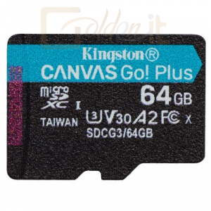 USB Ram Drive Kingston 64GB microSDXC Canvas Go! Plus 170R A2 U3 V30 Card - SDCG3/64GBSP