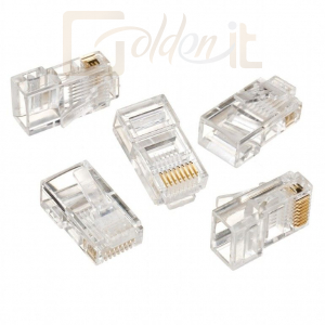 Hálózati eszközök Gembird LC-8P8C-001/10 Modular plug 8P8C for solid LAN cable UTP 10 pcs per bag - LC-8P8C-001/10