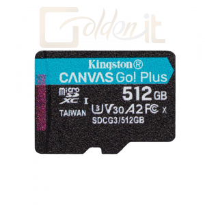 USB Ram Drive Kingston 512GB microSDXC Canvas Go! Plus 170R A2 U3 V30 Card adapter nélkül - SDCG3/512GBSP