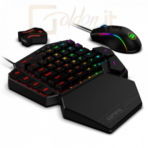 Billentyűzet Redragon K585 One-handed RGB Gaming Keyboard Blue Switch and M721-Pro Mouse Combo with GA200 Converter for Xbox One/PS4/Switch/PS3/PC Black - K585RGB-BB