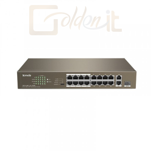 Hálózati eszközök Tenda TEF1118P-16-150W 16FE+2GE/1SFP Desktop Switch With 16-Port PoE - TEF1118P-16-150W