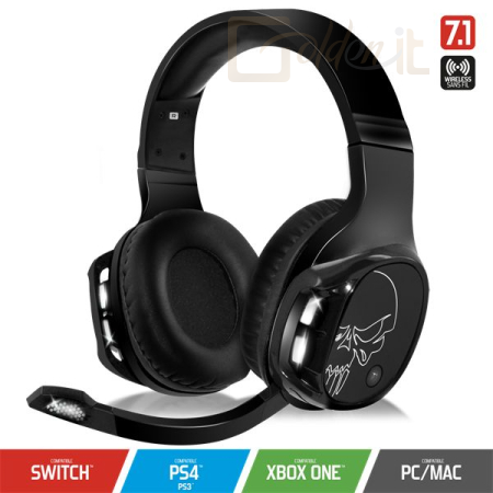 Fejhallgatók, mikrofonok Spirit Of Gamer MIC-XH1100 7.1 Wireless Headset Black - MIC-XH1100