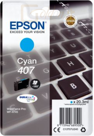 Nyomtató - Tintapatron Epson WF-4745 Cyan - C13T07U240