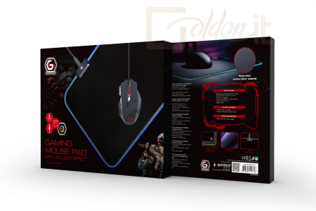 Egérpad Gembird MP-GAMELED-M Gaming mouse pad with LED light effect M-size - MP-GAMELED-M