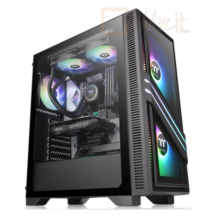 Ház Thermaltake Versa T35 Tempered Glass RGB Black - CA-1R7-00M1WN-00