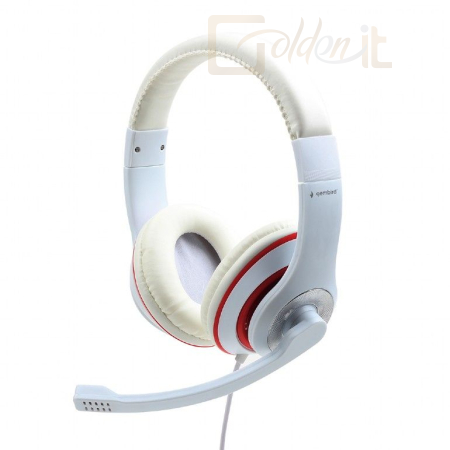 Fejhallgatók, mikrofonok Gembird MHS-03-WTRD Stereo Headset White - MHS-03-WTRD