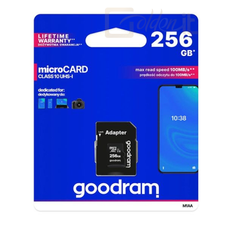 USB Ram Drive Good Ram 256GB microSDXC Class 10 UHS-I + adapterrel - M1AA-2560R12