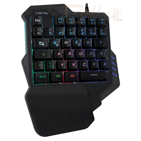 Billentyűzet Logilink Illuminated one-hand gaming keyboard Black - ID0181