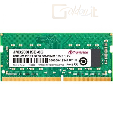 RAM - Notebook Transcend 8GB DDR4 3200 SODIMM - JM3200HSB-8G