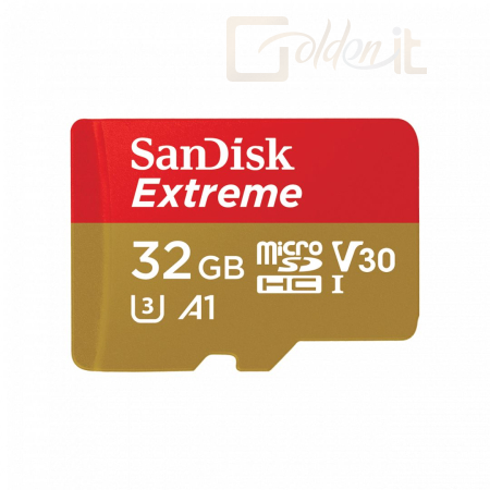 USB Ram Drive Sandisk 32GB microSDHC Extreme U3 V30 A1 adapter nélkül - SDSQXAF-032G-GN6MA
