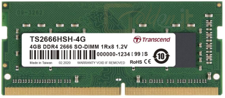 RAM - Notebook Transcend 4GB DDR4 2666Mhz SODIMM - TS2666HSH-4G