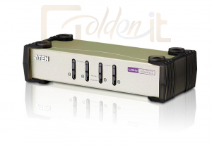 Hálózati eszközök ATEN 4-Port PS/2-USB VGA KVM Switch + Kábel - CS84U-AT