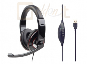Fejhallgatók, mikrofonok Gembird MHS-U-001 Headset Glossy Black - MHS-U-001