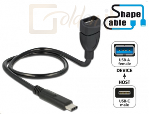 Delock Cable USB 2.0 Type-C > USB 2.0 Type-A female ShapeCable 0,50m