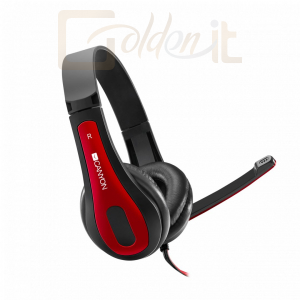 Fejhallgatók, mikrofonok Canyon CNS-CHSC1BR Headset Black/Red - CNS-CHSC1BR