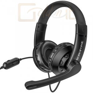 Fejhallgatók, mikrofonok BOROFONE BO102 Amusement Wired headphones Black - B0102