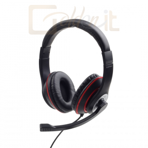 Fejhallgatók, mikrofonok Gembird MHS-03-BKRD  Stereo Headset Black/Red - MHS-03-BKRD