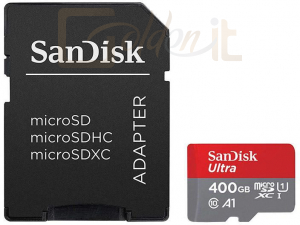 USB Ram Drive Sandisk 400GB microSDXC Ultra Android Class 10 UHS-I U1 A1 + adapter - SDSQUA4-400G-GN6MA