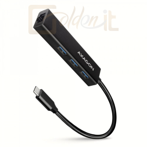 Notebook kiegészitők AXAGON HMC-GL3A SuperSpeed USB-C hub + Gigabit LAN Black - HMC-GL3A