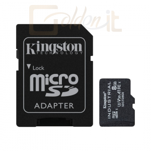 USB Ram Drive Kingston 8GB microSDHC CL10 U3 V30 A1 Industrial + adapterrel - SDCIT2/8GB