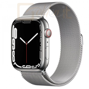 Okosóra Apple Watch Series 7 GPS 45mm Silver Stainless Steel Case with Silver Milanese Loop - MKJW3