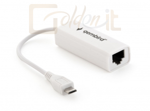 Hálózati eszközök Gembird NIC-MU2-01 microUSB 2.0 LAN Adapter for mobile devices White - NIC-MU2-01