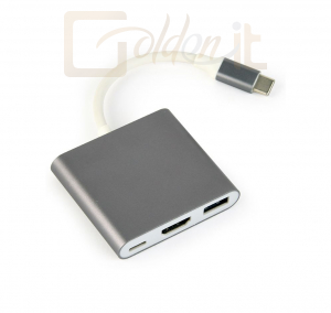 Notebook kiegészitők Gembird A-CM-HDMIF-02-SG USB Type-C 3-in-1 Multi-Port Adapter Space Grey - A-CM-HDMIF-02-SG