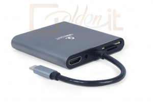 Notebook kiegészitők Gembird A-CM-COMBO6-01 USB Type-C 6-in-1 Multi-Port Adapter Space Grey - A-CM-COMBO6-01