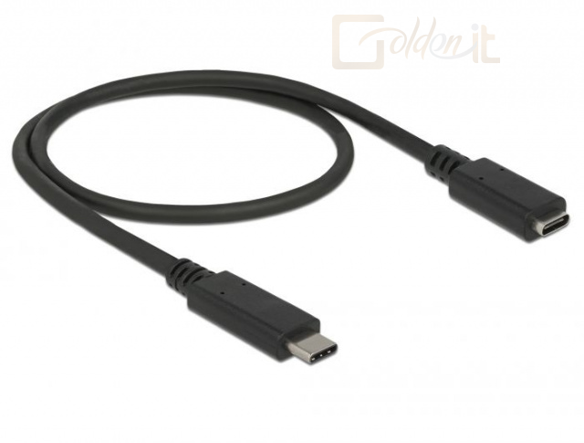 Kábel - DeLock SuperSpeed USB3.1 Gen1 USB Type-C male > female 3 A cable 0,5m Black