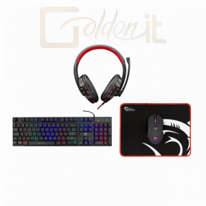 Billentyűzet White Shark Comanche 3 4in1 Keyboard+Headset+Mouse+Mousepad Black HU - GC-4104HU