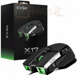 Egér EVGA X17 Gaming Mouse Black - 903-W1-17BK-K3