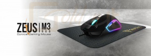 Egér Gamdias Zeus M3 RGB Gaming mouse Black + NYX E1 Egérpad - ZEUS M3 + NYX E1