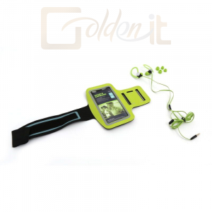 Fejhallgatók, mikrofonok Platinet PM1070G Sport Headset + Arm Band Green - PM1070G