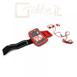 Fejhallgatók, mikrofonok Platinet PM1070 Sport Headset + Arm Band Red - PM1070R