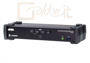 Hálózati eszközök ATEN 4-Port USB 3.0 4K HDMI KVMP Switch with Audio Mixer Mode - CS1824-AT-G
