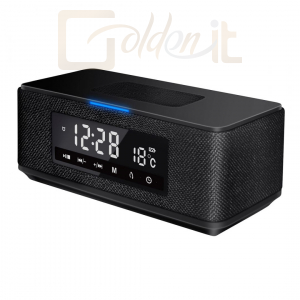 Hangfal Platinet PMGQ15B Daily Bluetooth Speaker and Clock + Wireless Charger Black - PMGQ15B