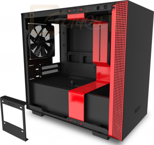 Ház NZXT H210i Mini-ITX Case Window Matte Black/Red - CA-H210I-BR