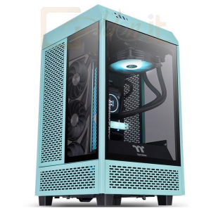 Ház Thermaltake The Tower 100 Tempered Glass Chassis Turquoise - CA-1R3-00SBWN-00