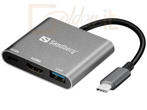 Notebook kiegészitők Sandberg USB-C Mini Dock HDMI+USB Gray - 136-00