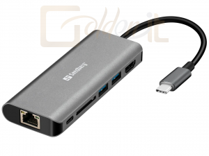 Notebook kiegészitők Sandberg USB-C Dock HDMI+LAN+SD+USB100W Black - 136-18