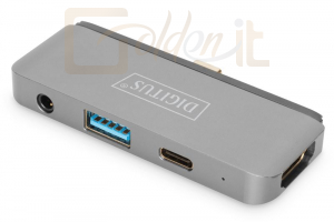 Notebook kiegészitők Digitus USB-C Mobile Dock 4 Port Gray - DA-70893
