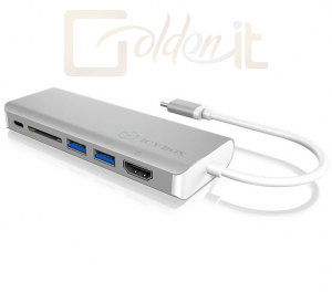 Notebook kiegészitők Raidsonic IcyBox IB-DK4034-CPD 6-in-1 USB Type-C Dock mit PD 100W White - IB-DK4034-CPD
