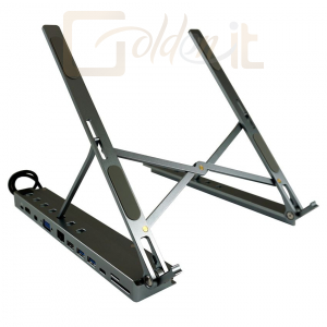 Notebook kiegészitők LC Power LC-HUB-C-MULTI-STAND Notebook Holder with USB-C Multi Hub - LC-HUB-C-MULTI-STAND