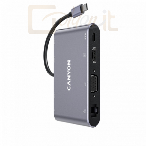 Notebook kiegészitők Canyon CNS-TDS14 8-in-1 USB Type-C Multiport Hub Dark Gray - CNS-TDS14