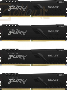RAM Kingston 64GB DDR4 3200MHz Kit(4x16GB) Fury Beast Black - KF432C16BBK4/64