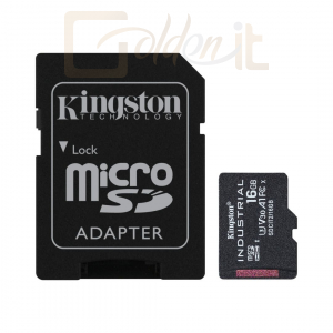 USB Ram Drive Kingston 16GB microSDHC CL10 U3 V30 A1 Industrial + adapterrel - SDCIT2/16GB